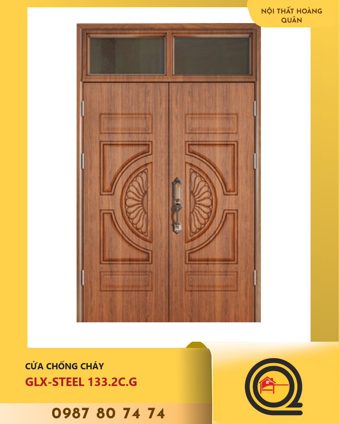 Cửa Thép Vân Gỗ GLX-STEEL 133.2C.G